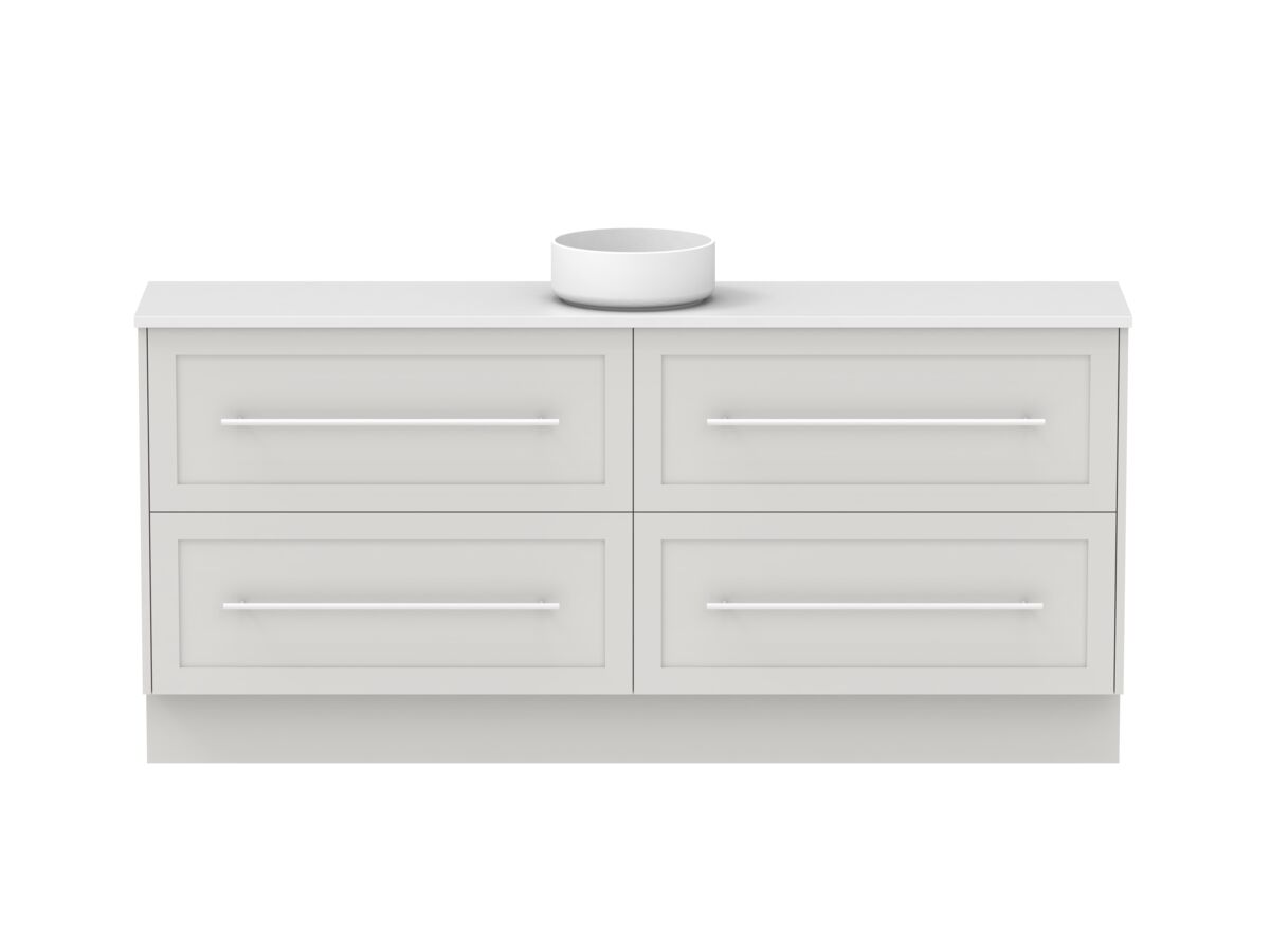 reece Kado Lux Ensuite All Drawer Twin 1800mm Floor Mounted Vanity Centre Basin 20mm Cherry Pie Top