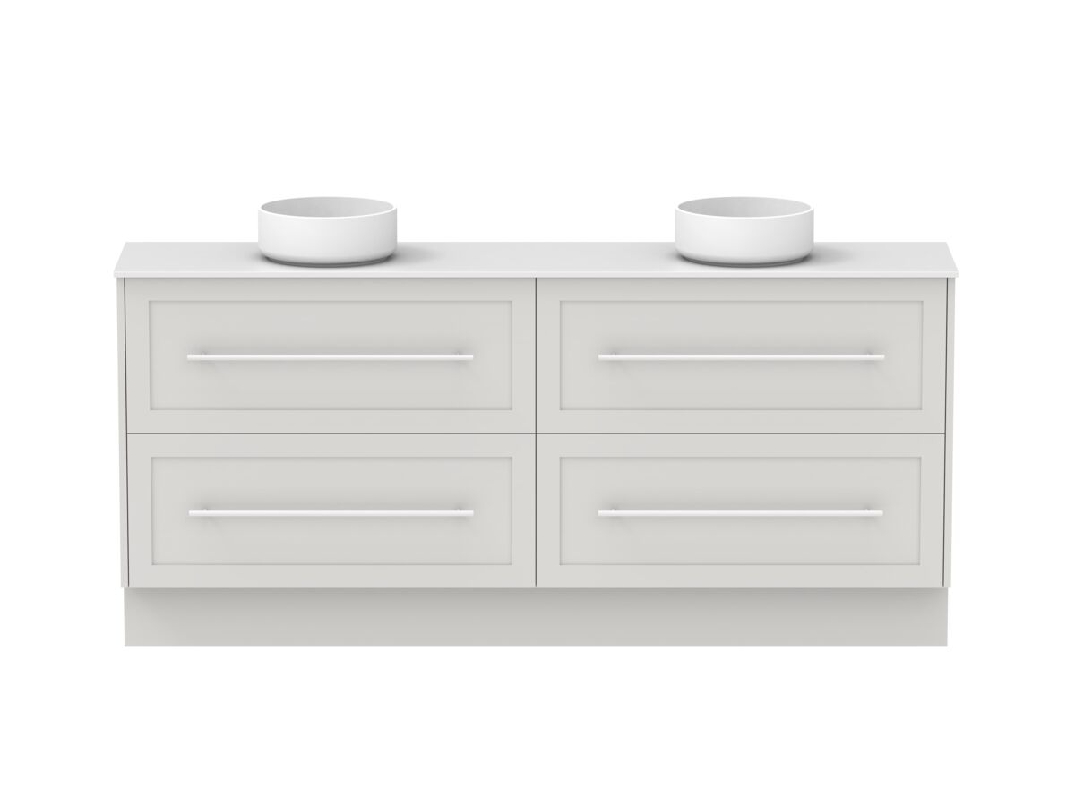 reece Kado Lux Ensuite All Drawer Twin 1800mm Floor Mounted Vanity Double Basin 12mm Durasein Top