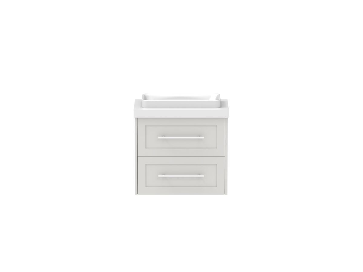 reece Kado Lux Ensuite All Drawer Twin 600mm Wall Hung Vanity Centre Basin 50mm Cherry Pie Top