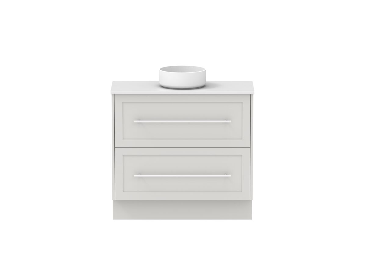 reece Kado Lux Ensuite All Drawer Twin 900mm Floor Mounted Vanity Centre Basin 20mm Cherry Pie Top