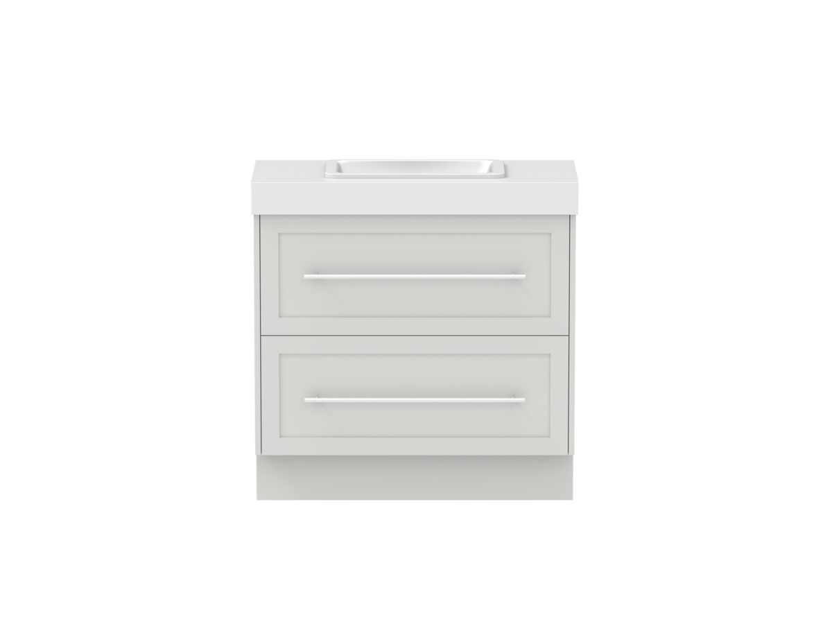 reece Kado Lux Ensuite All Drawer Twin 900mm Floor Mounted Vanity Centre Basin 90mm Cherry Pie Top