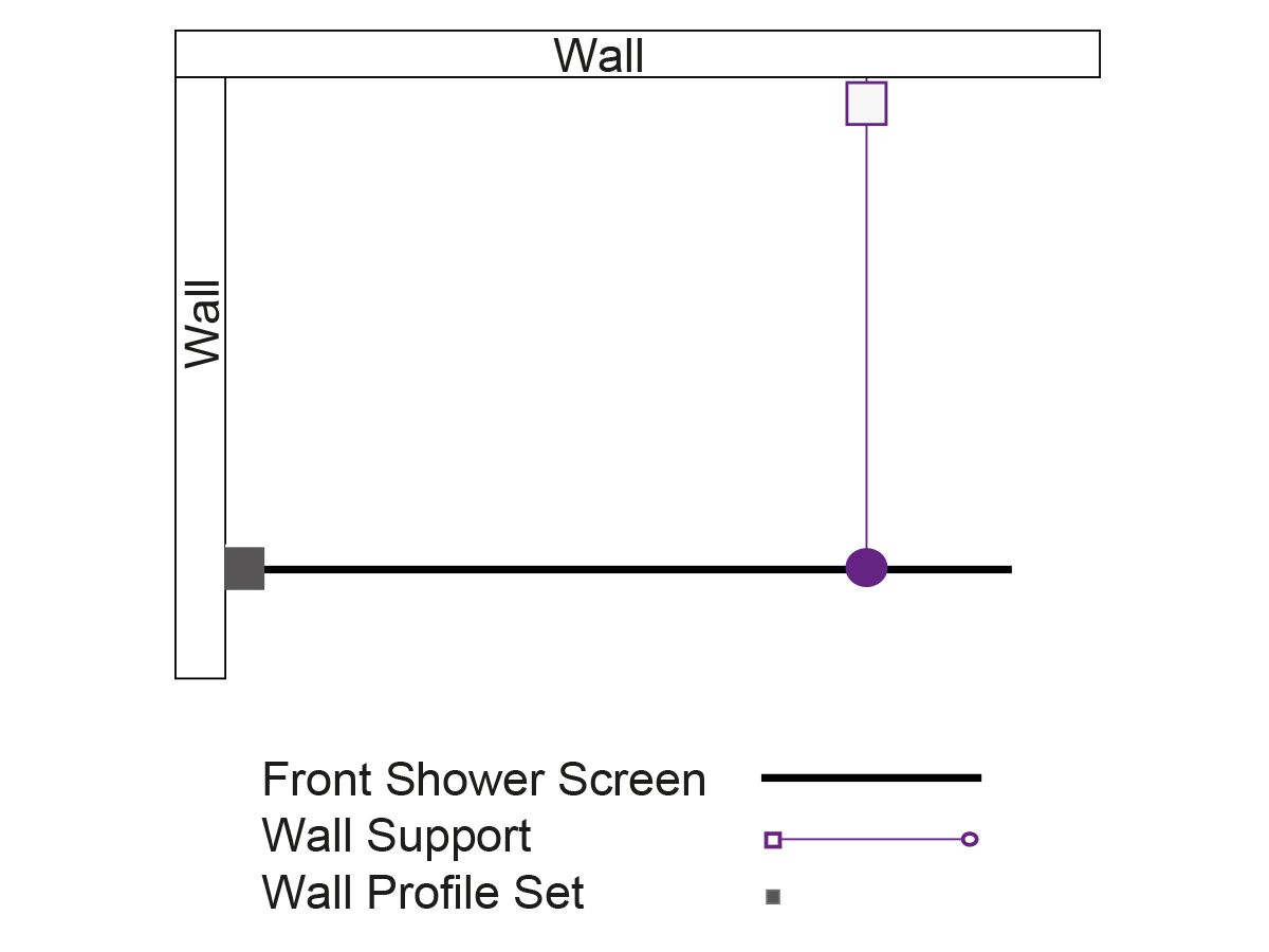 Reece Kado Lux Fixed Shower Screen Panel And Wall Support 1400mm Chrome
