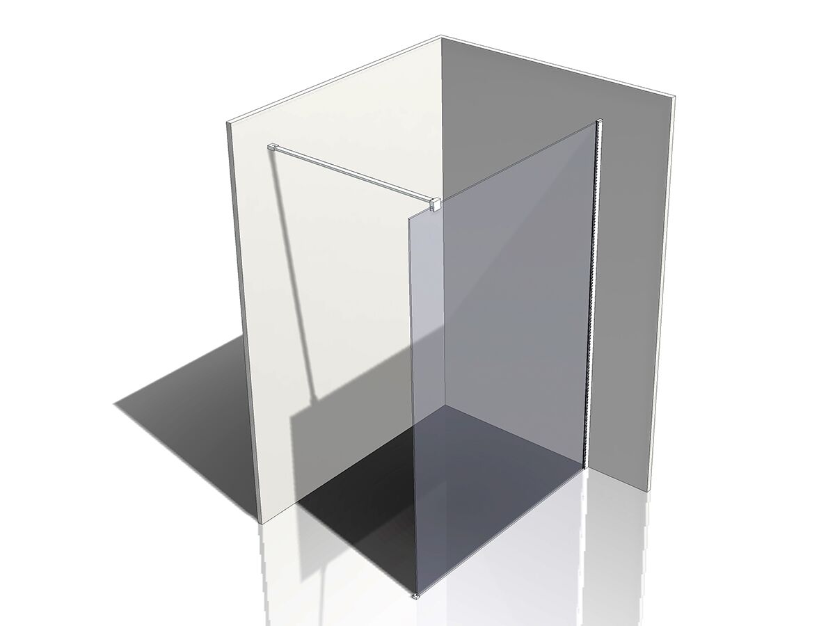 Reece Kado Lux Fixed Shower Screen Panel And Wall Support 1400mm Chrome