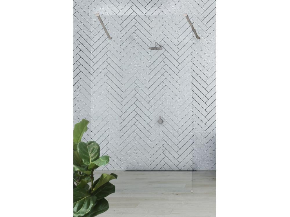 Reece Kado Lux Fixed Shower Screen Panel Double Entry And Wall Support 1400mm Chrome