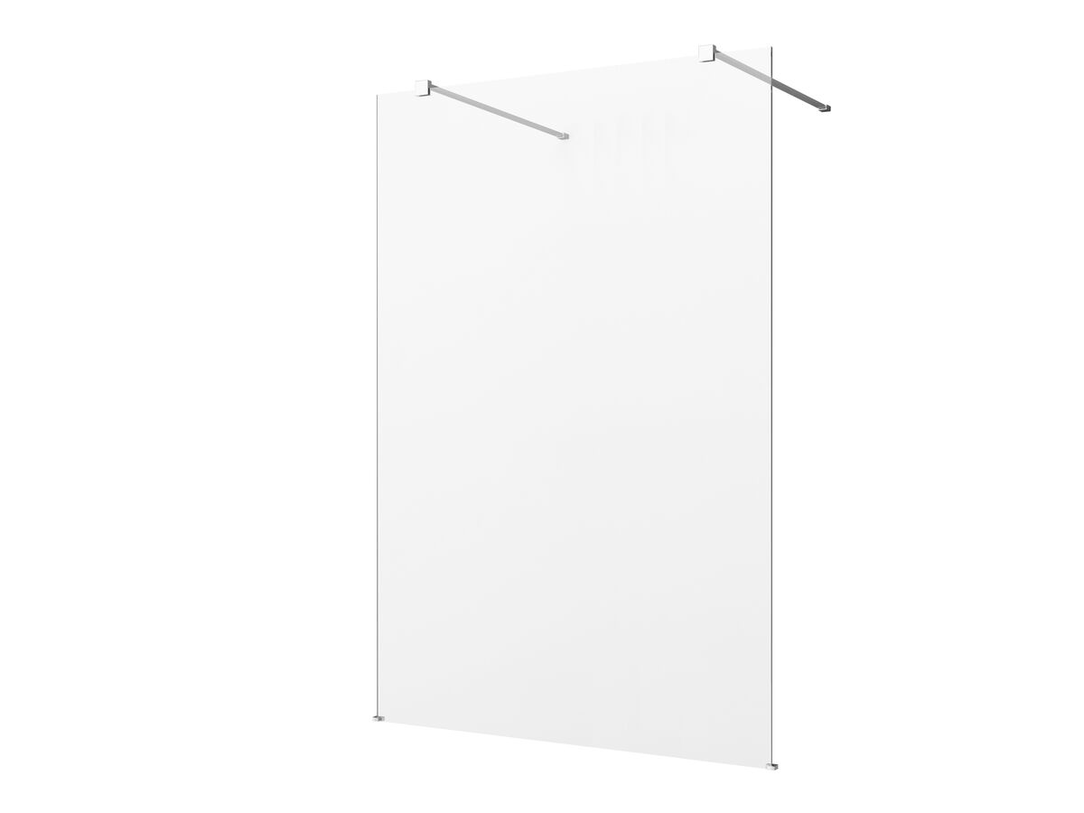 reece Kado Lux Fixed Shower Screen Panel Double Entry and Wall Support 1400mm Chrome