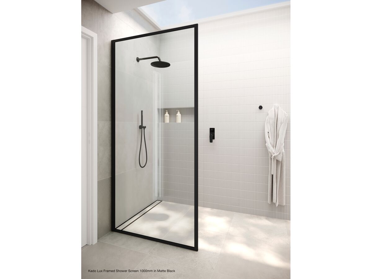 Reece Kado Lux Framed Shower Panel 1000mm Matte Black