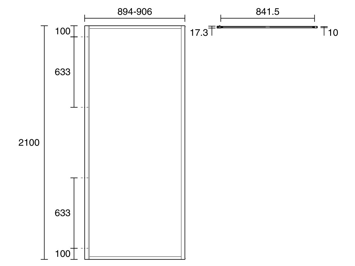 Reece Kado Lux Framed Shower Panel 900mm Matte Black