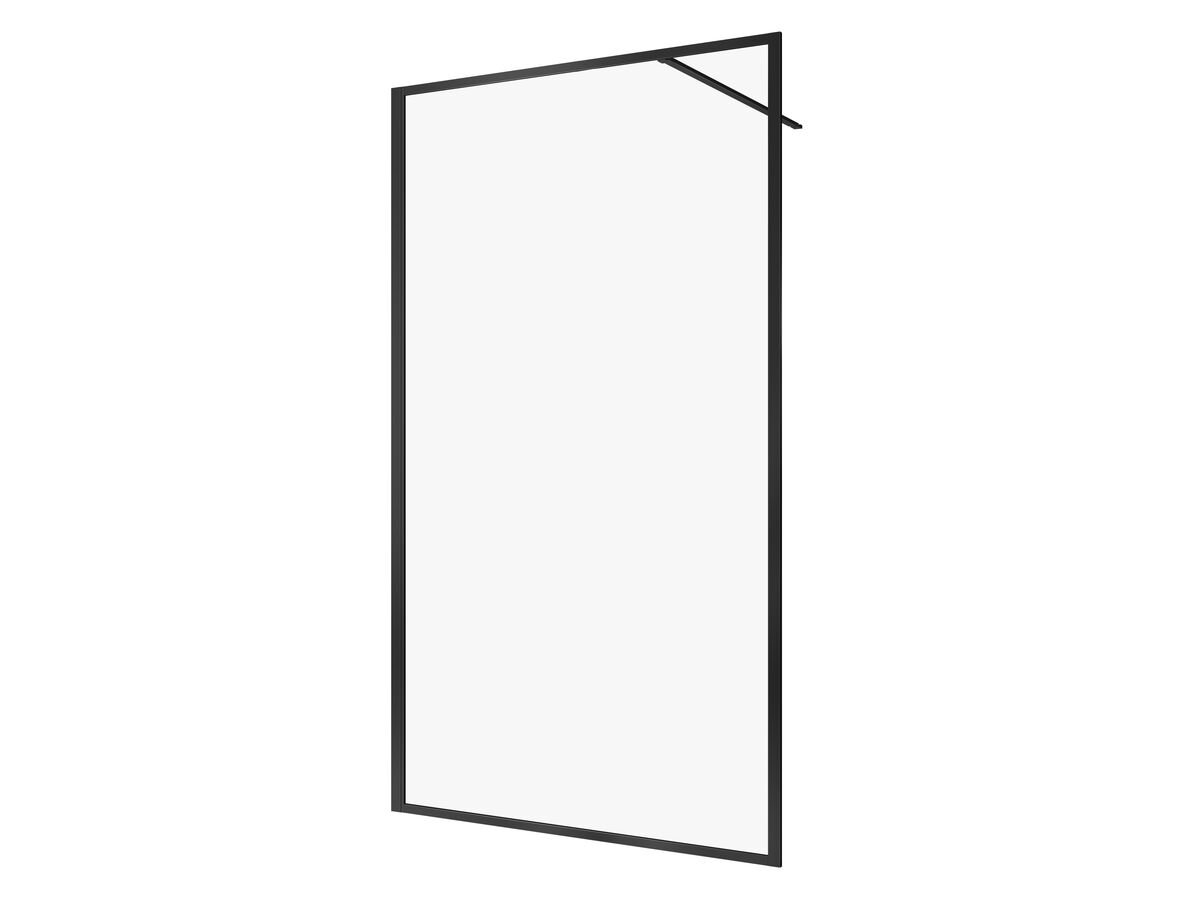 reece Kado Lux Framed Shower Panel + Support Bar 1200mm Matte Black