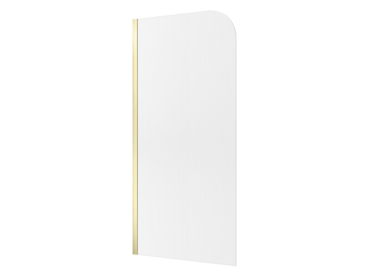 reece Kado Lux Frameless Curved Left Fluted Panel with Wall Channel 1000mm Brushed Brass