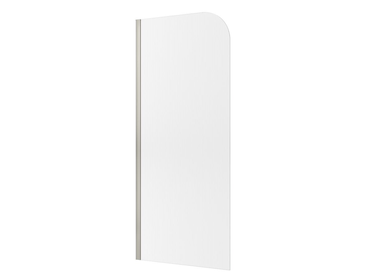 reece Kado Lux Frameless Curved Left Fluted Panel with Wall Channel 900mm Brushed Nickel
