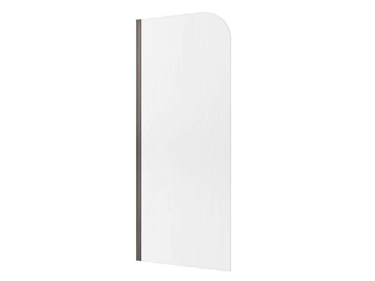 reece Kado Lux Frameless Curved Left Fluted Panel with Wall Channel 900mm Brushed Gunmetal