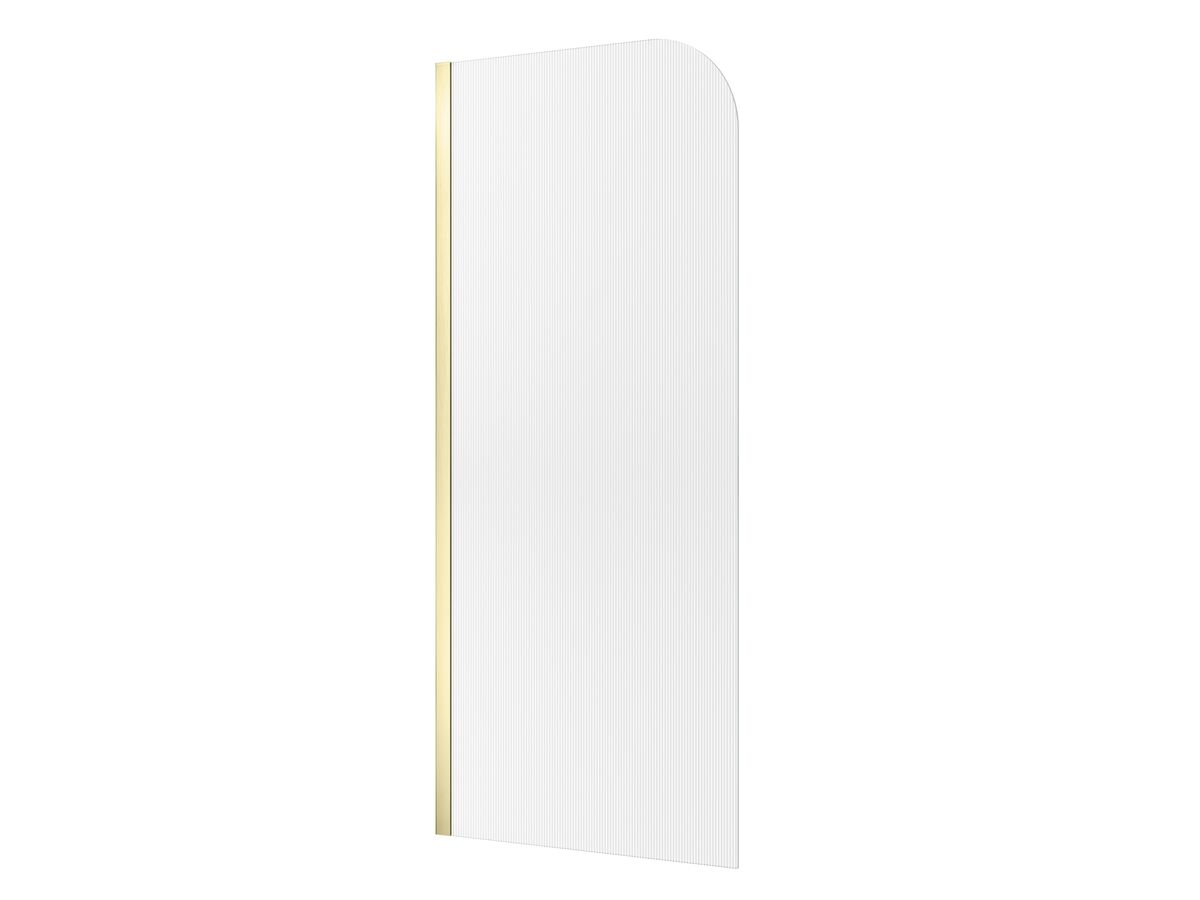reece Kado Lux Frameless Curved Left Fluted Panel with Wall Channel 900mm Brushed Brass