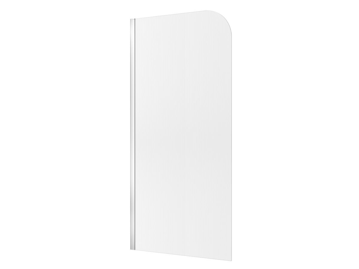 reece Kado Lux Frameless Curved Left Fluted Panel with Wall Channel 1000mm Chrome