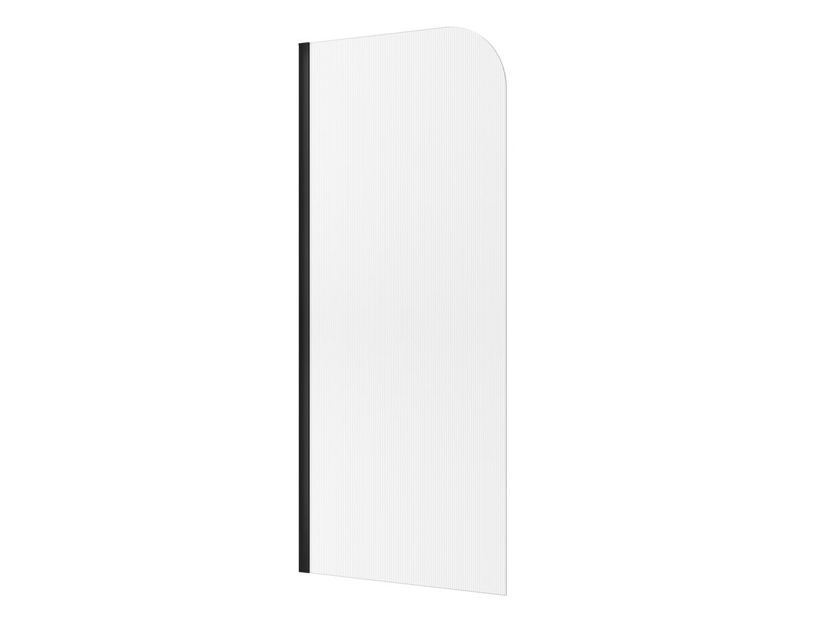 reece Kado Lux Frameless Curved Left Fluted Panel with Wall Channel 900mm Matte Black