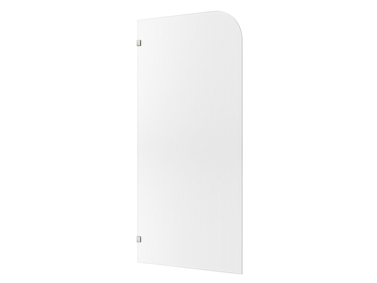 reece Kado Lux Frameless Curved Left Fluted Panel with Wall Clips 1000mm Brushed Nickel