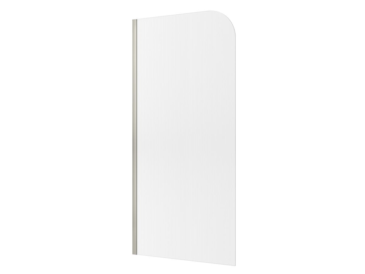 reece Kado Lux Frameless Curved Left Fluted Panel with Wall Channel 1000mm Brushed Nickel
