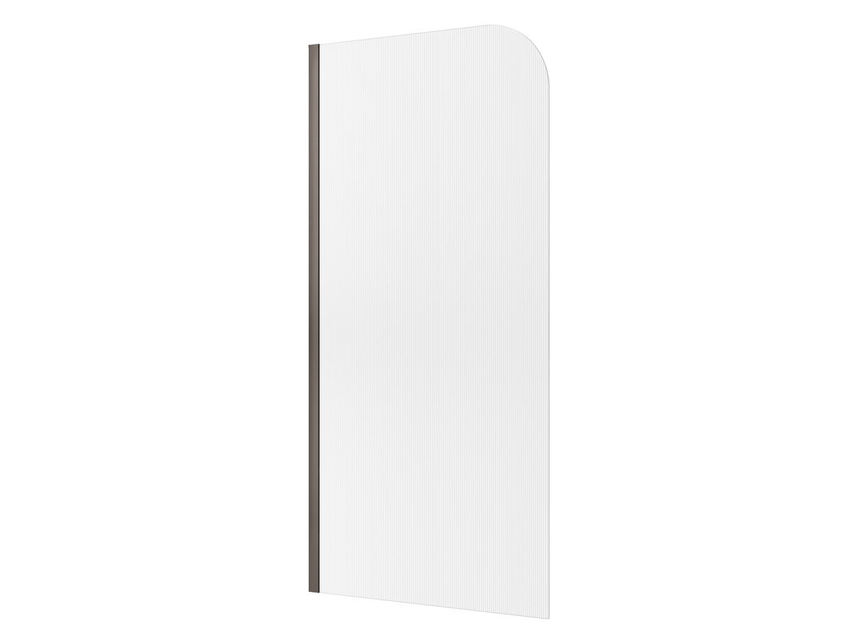 reece Kado Lux Frameless Curved Left Fluted Panel with Wall Channel 1000mm Brushed Gunmetal