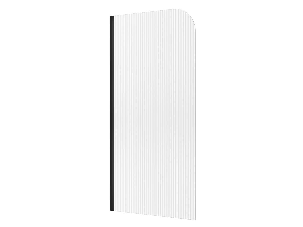 reece Kado Lux Frameless Curved Left Fluted Panel with Wall Channel 1000mm Matte Black