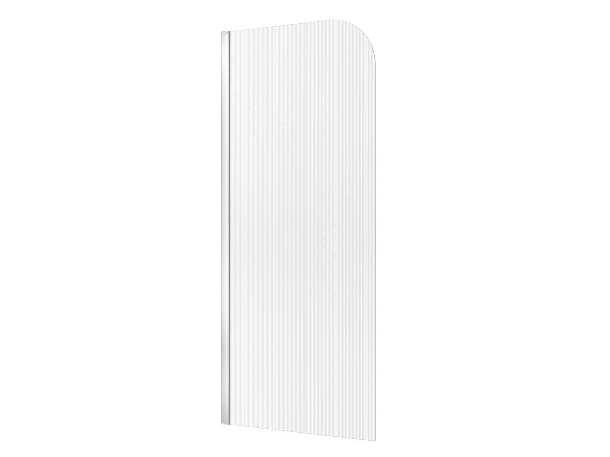 reece Kado Lux Frameless Curved Left Fluted Panel with Wall Channel 900mm Chrome