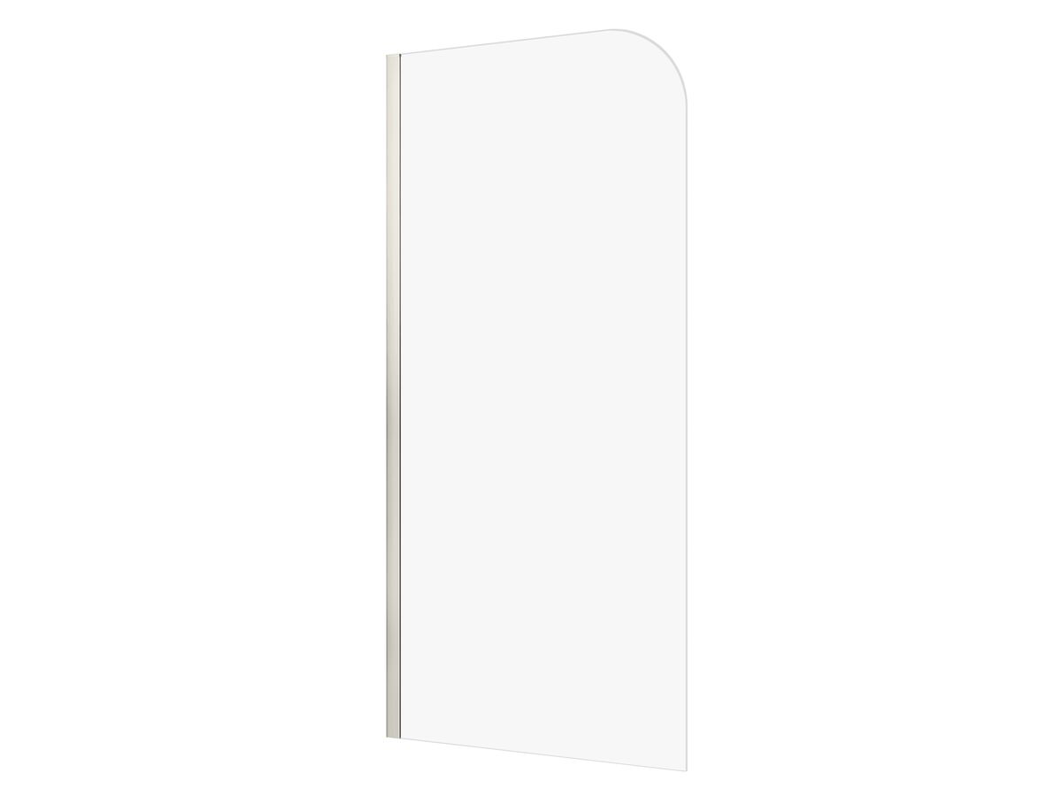 reece Kado Lux Frameless Curved Panel with Wall Channel Clear Glass 1000mm Brushed Nickel
