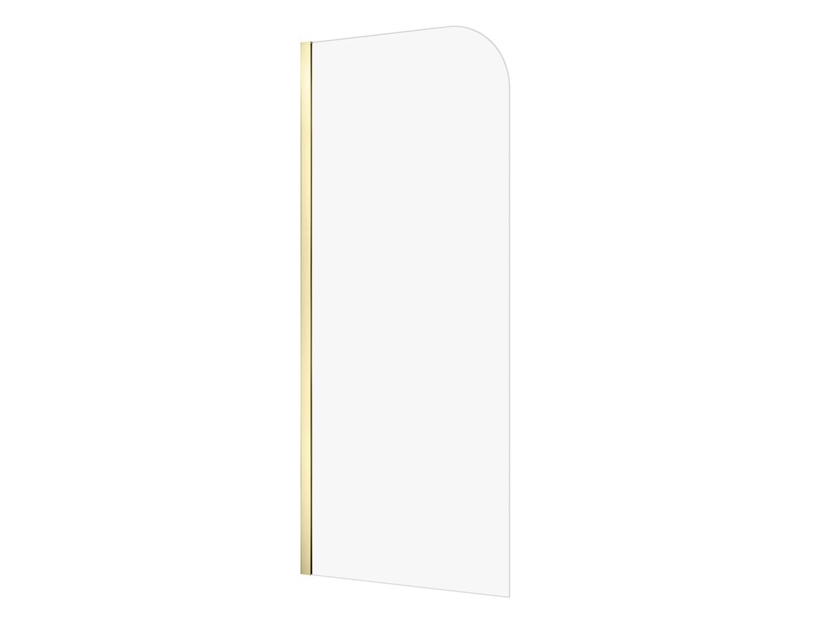 reece Kado Lux Frameless Curved Panel with Wall Channel Clear Glass 900mm Brushed Brass