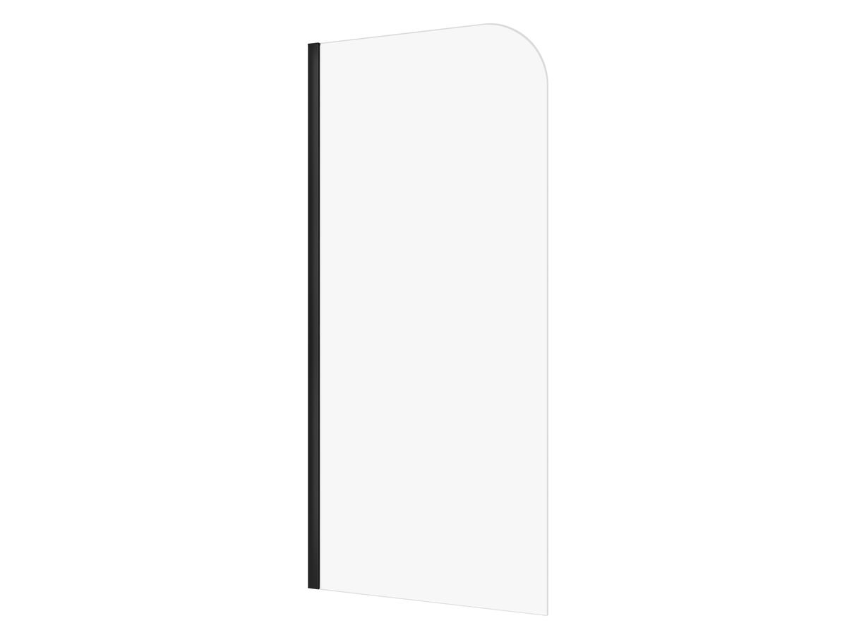 reece Kado Lux Frameless Curved Panel with Wall Channel Clear Glass 1000mm Matte Black