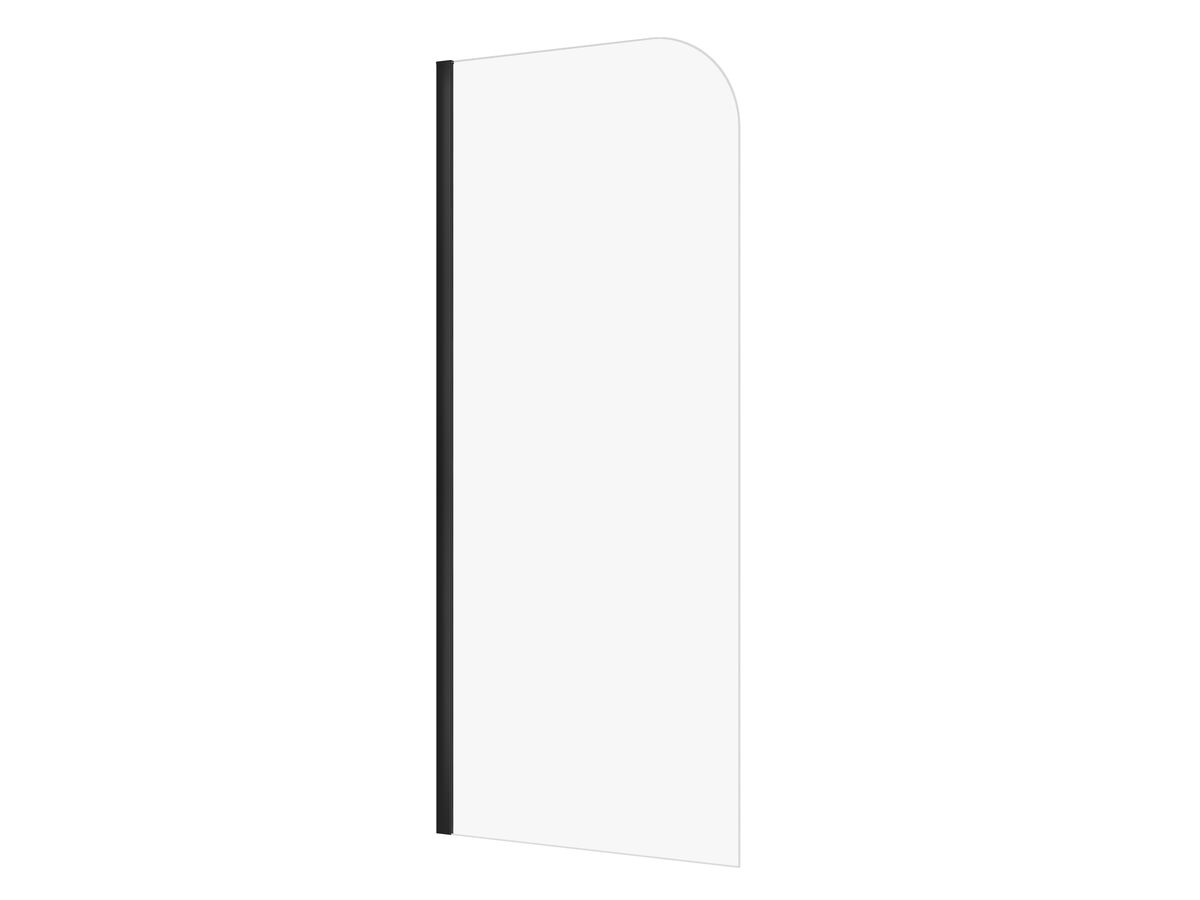reece Kado Lux Frameless Curved Panel with Wall Channel Clear Glass 900mm Matte Black