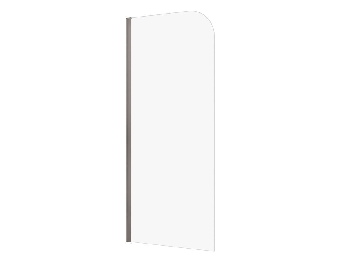 reece Kado Lux Frameless Curved Panel with Wall Channel Clear Glass 900mm Brushed Gunmetal