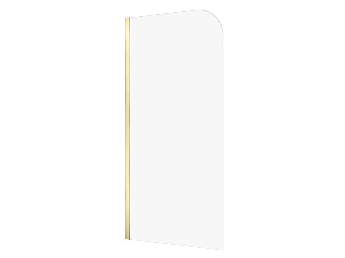 reece Kado Lux Frameless Curved Panel with Wall Channel Clear Glass 1000mm Brushed Brass