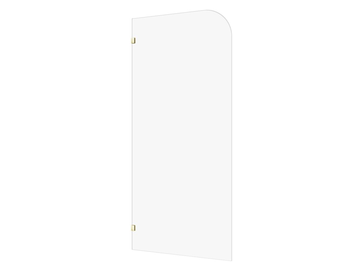 reece Kado Lux Frameless Curved Panel with Wall Clips Clear Glass 1000mm Brushed Brass