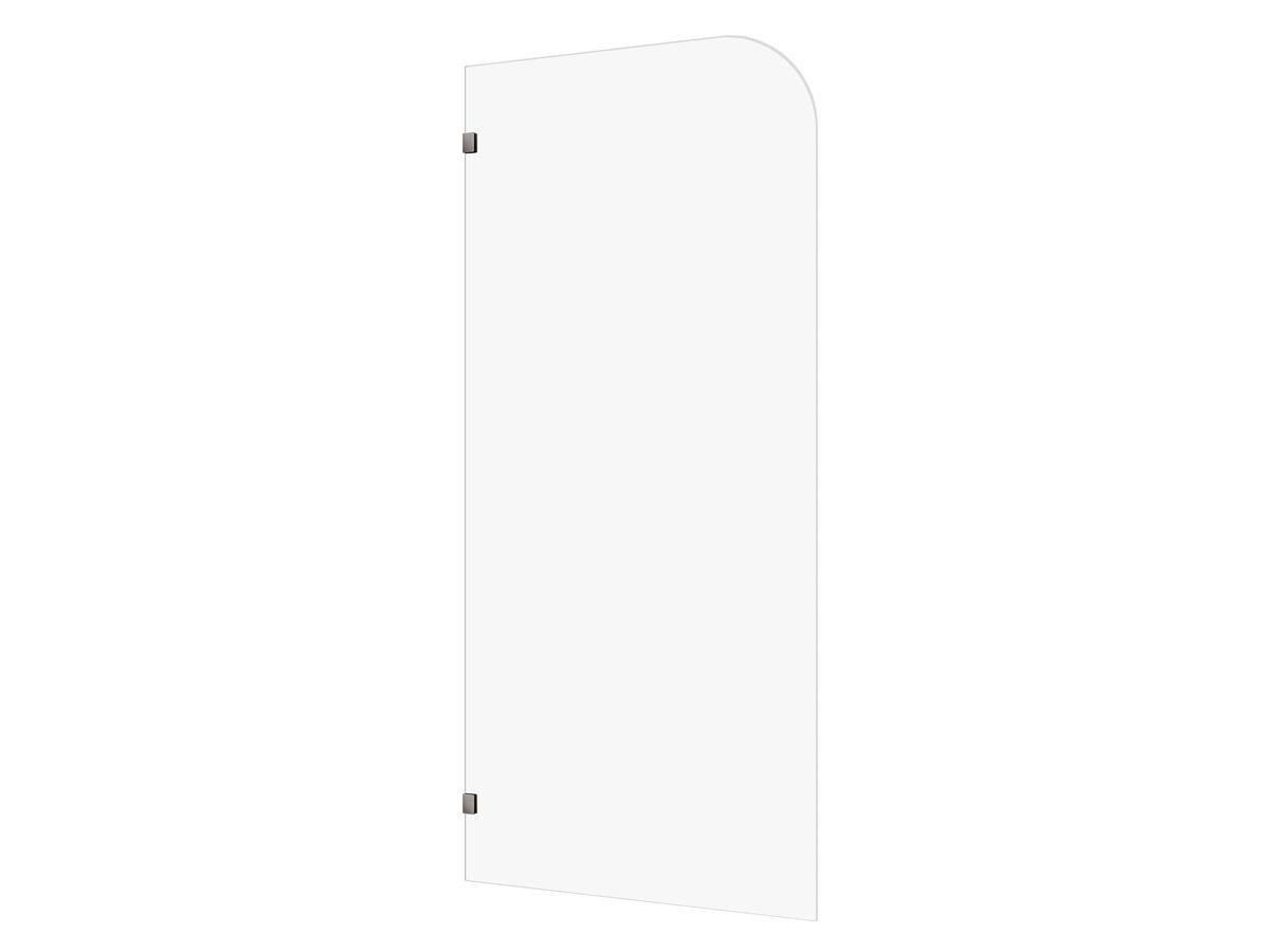 reece Kado Lux Frameless Curved Panel with Wall Clips Clear Glass 1000mm Brushed Gunmetal