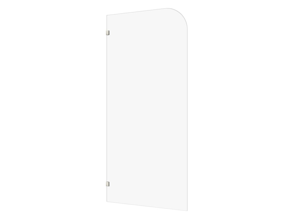 reece Kado Lux Frameless Curved Panel with Wall Clips Clear Glass 1000mm Brushed Nickel