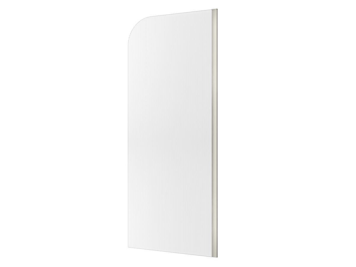 reece Kado Lux Frameless Curved Right Fluted Panel with Wall Channel 900mm Brushed Nickel