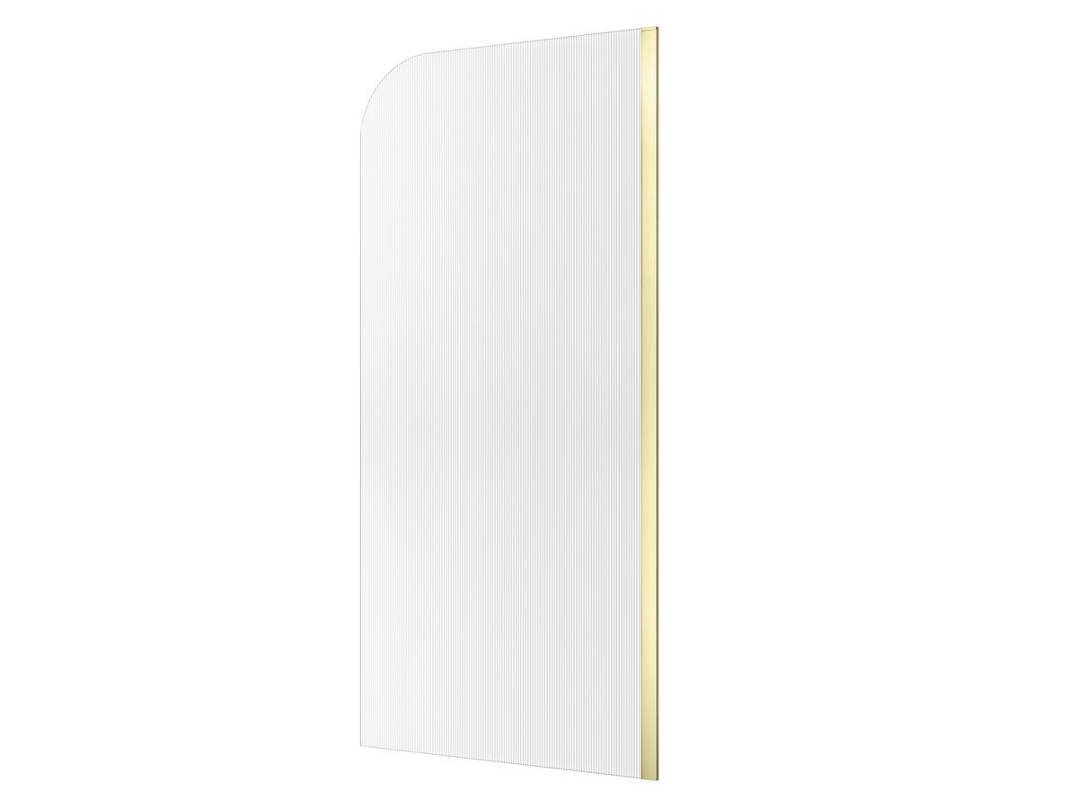 reece Kado Lux Frameless Curved Right Fluted Panel with Wall Channel 1000mm Brushed Brass