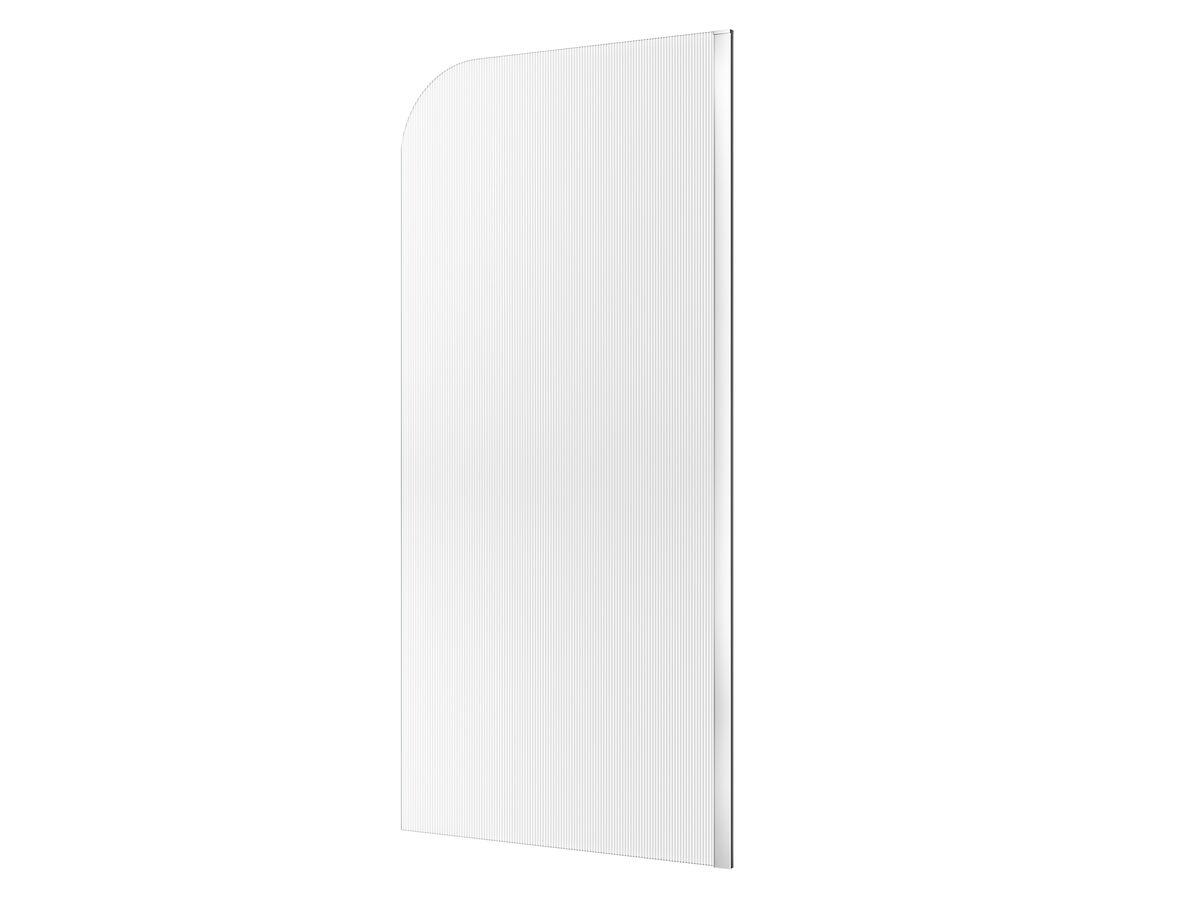 reece Kado Lux Frameless Curved Right Fluted Panel with Wall Channel 1000mm Chrome