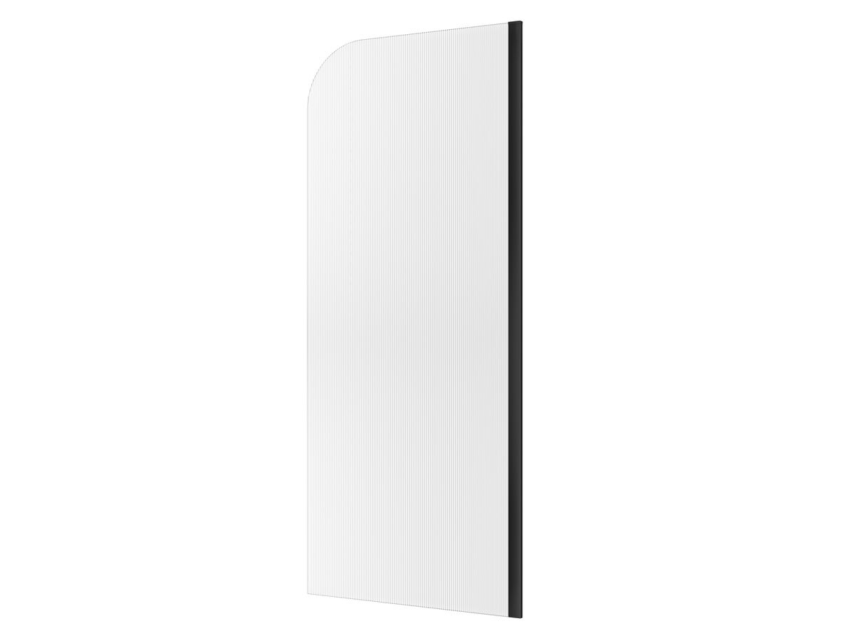 reece Kado Lux Frameless Curved Right Fluted Panel with Wall Channel 900mm Matte Black