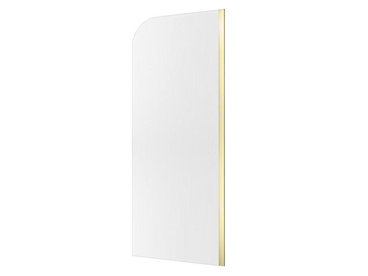 reece Kado Lux Frameless Curved Right Fluted Panel with Wall Channel 900mm Brushed Brass