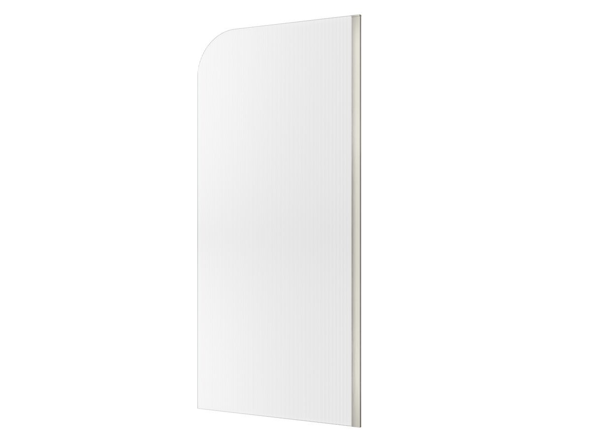 reece Kado Lux Frameless Curved Right Fluted Panel with Wall Channel 1000mm Brushed Nickel