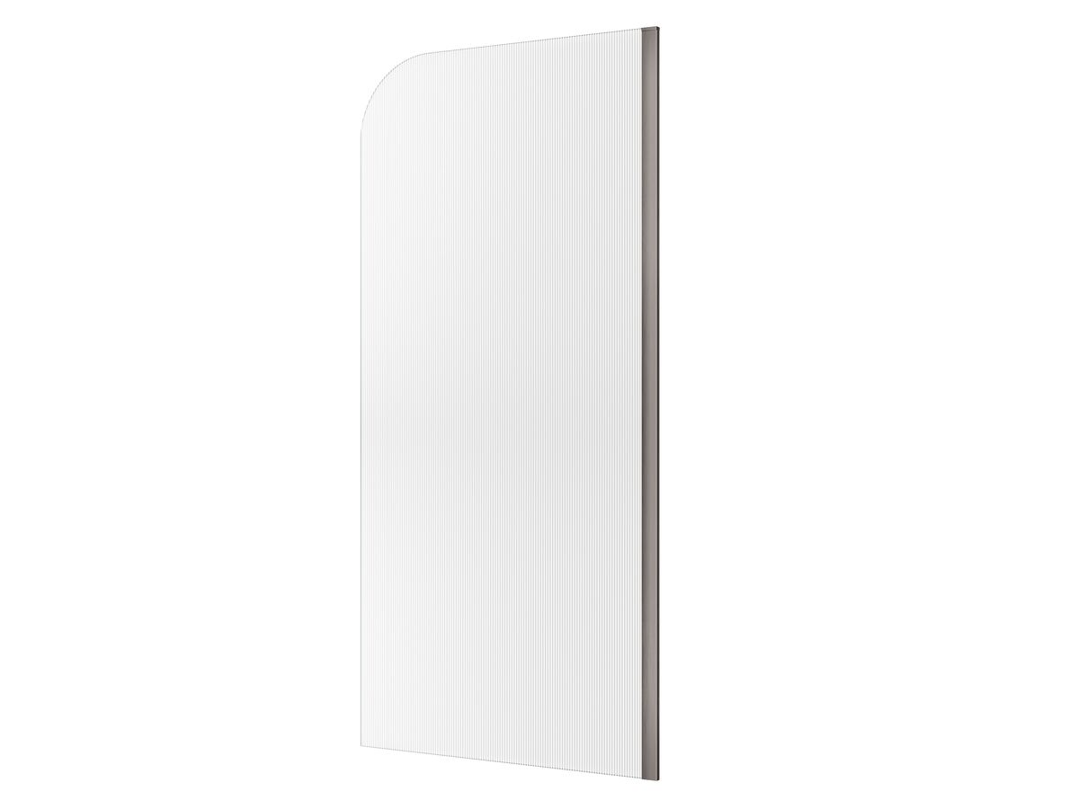 reece Kado Lux Frameless Curved Right Fluted Panel with Wall Channel 1000mm Brushed Gunmetal