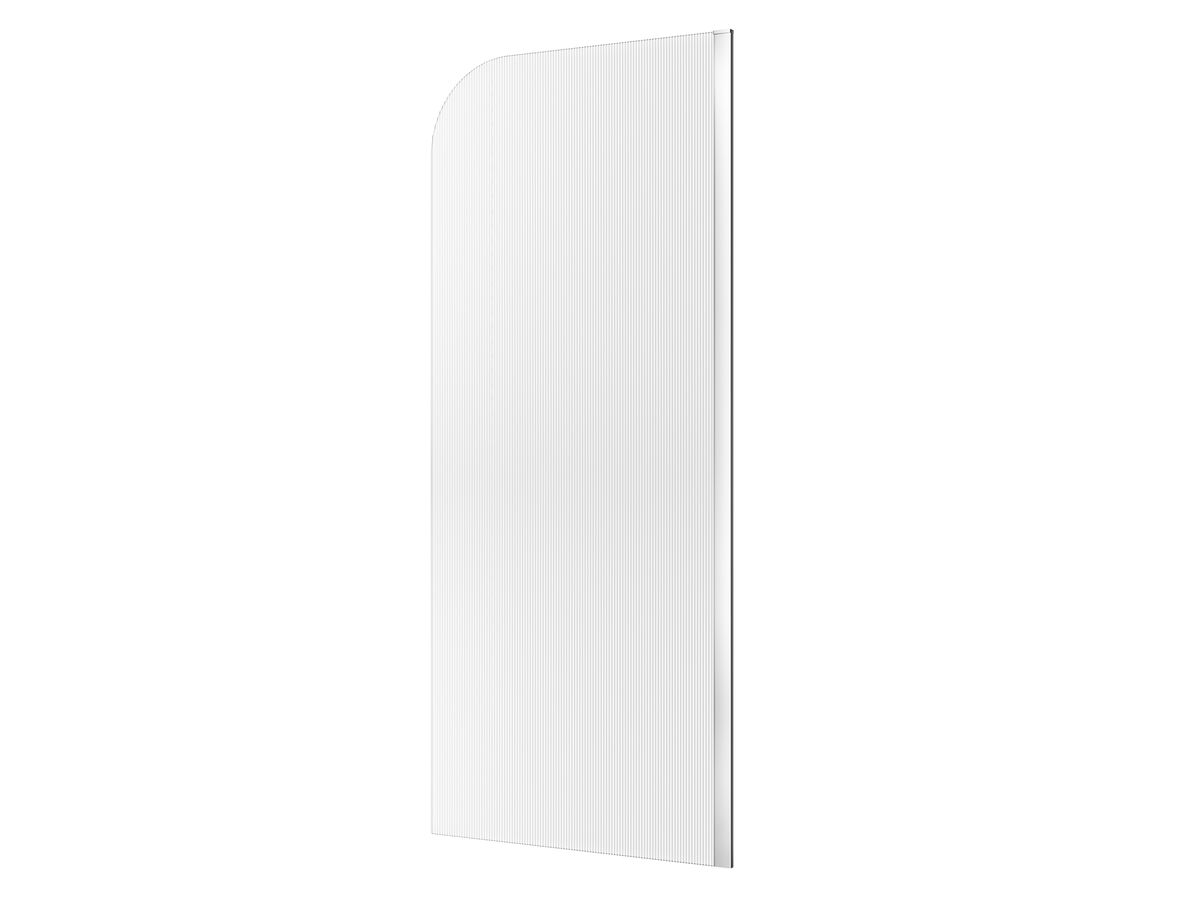 reece Kado Lux Frameless Curved Right Fluted Panel with Wall Channel 900mm Chrome