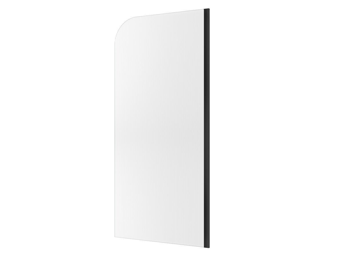reece Kado Lux Frameless Curved Right Fluted Panel with Wall Channel 1000mm Matte Black