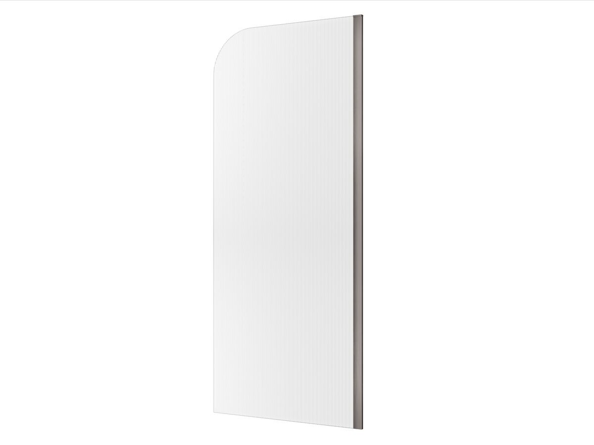reece Kado Lux Frameless Curved Right Fluted Panel with Wall Channel 900mm Brushed Gunmetal