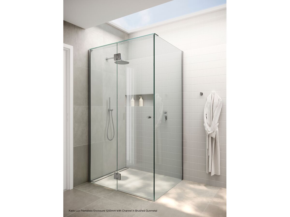 Reece Kado Lux Frameless Enclosure With Wall Channel 1000 X 1000mm Brushed Brass