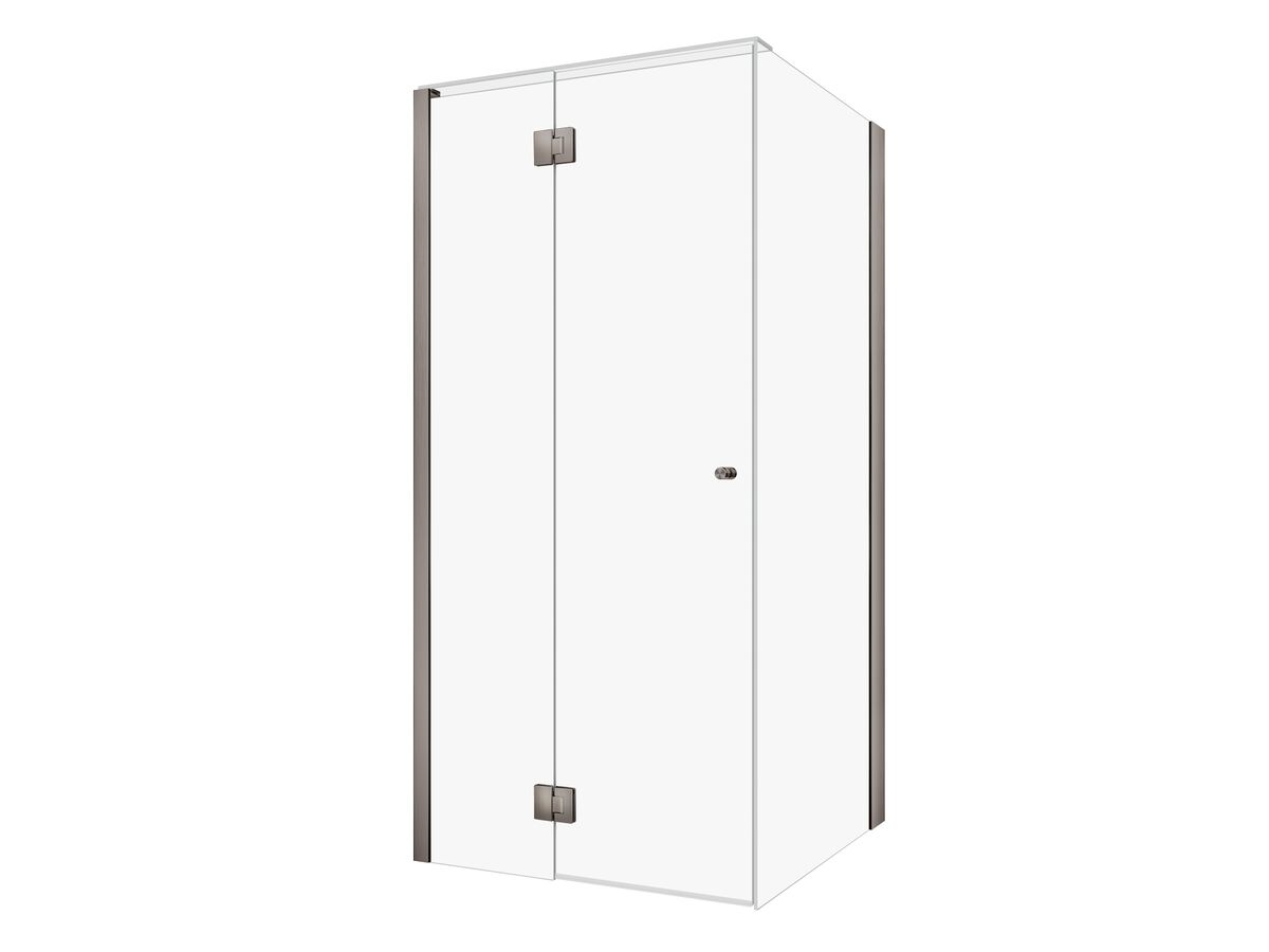 reece Kado Lux Frameless Enclosure with Wall Channel 1000 x 1000mm Brushed Gunmetal