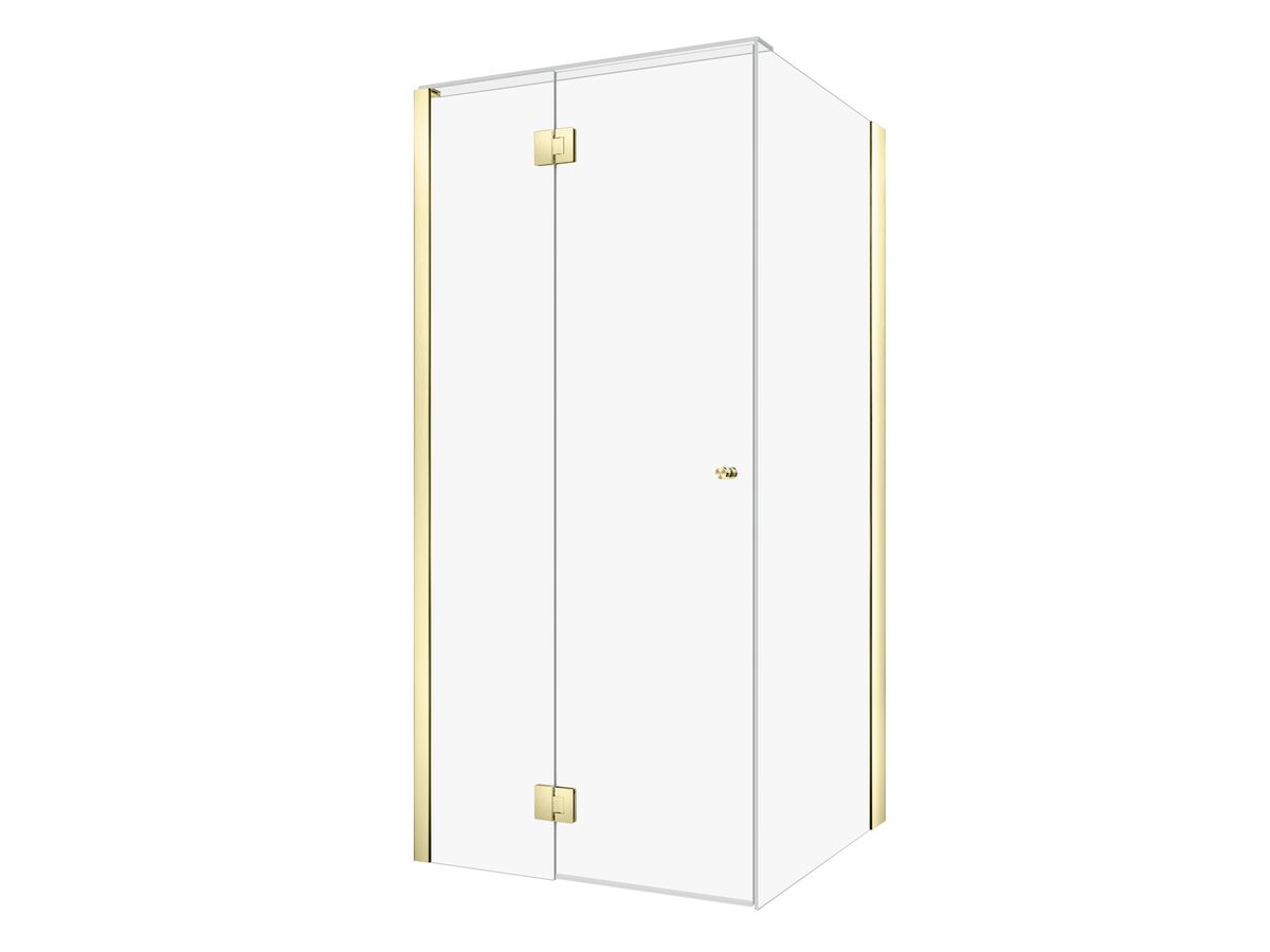 reece Kado Lux Frameless Enclosure with Wall Channel 1000 x 1000mm Brushed Brass