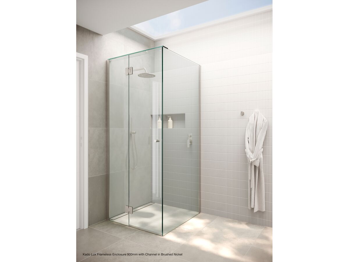 Reece Kado Lux Frameless Enclosure With Wall Channel 1200 X 900mm Matte Black