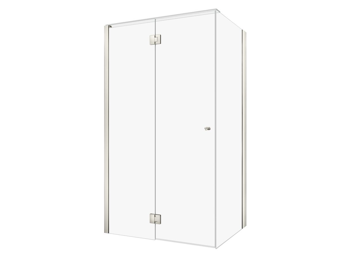 reece Kado Lux Frameless Enclosure with Wall Channel 1200 x 900mm Brushed Nickel