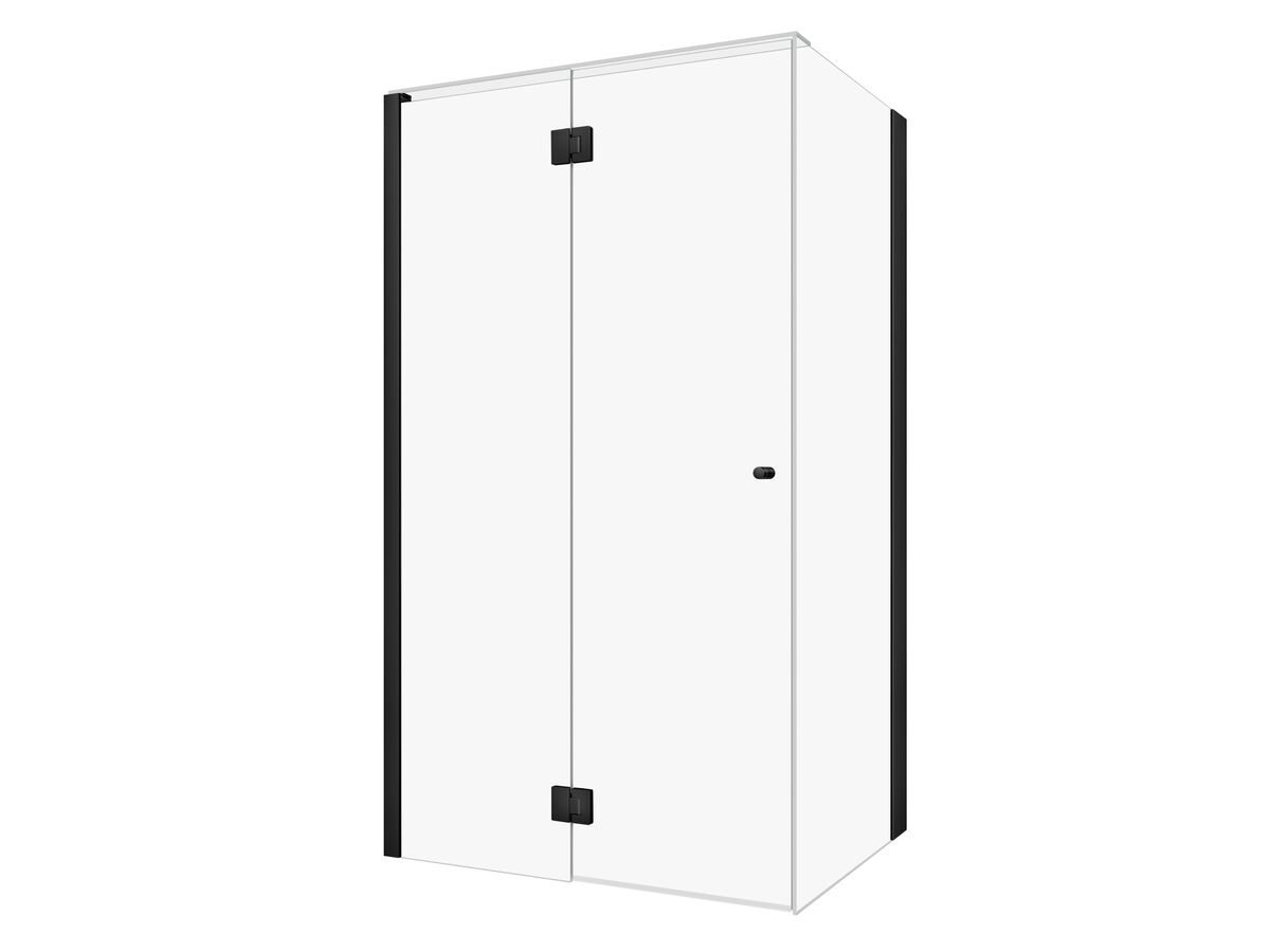 reece Kado Lux Frameless Enclosure with Wall Channel 1200 x 900mm Matte Black