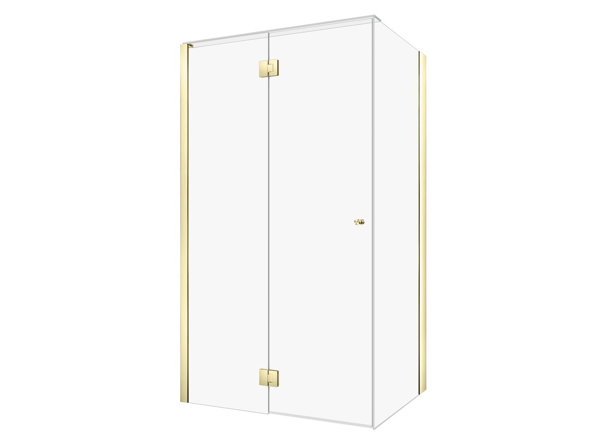 reece Kado Lux Frameless Enclosure with Wall Channel 1200 x 900mm Brushed Brass