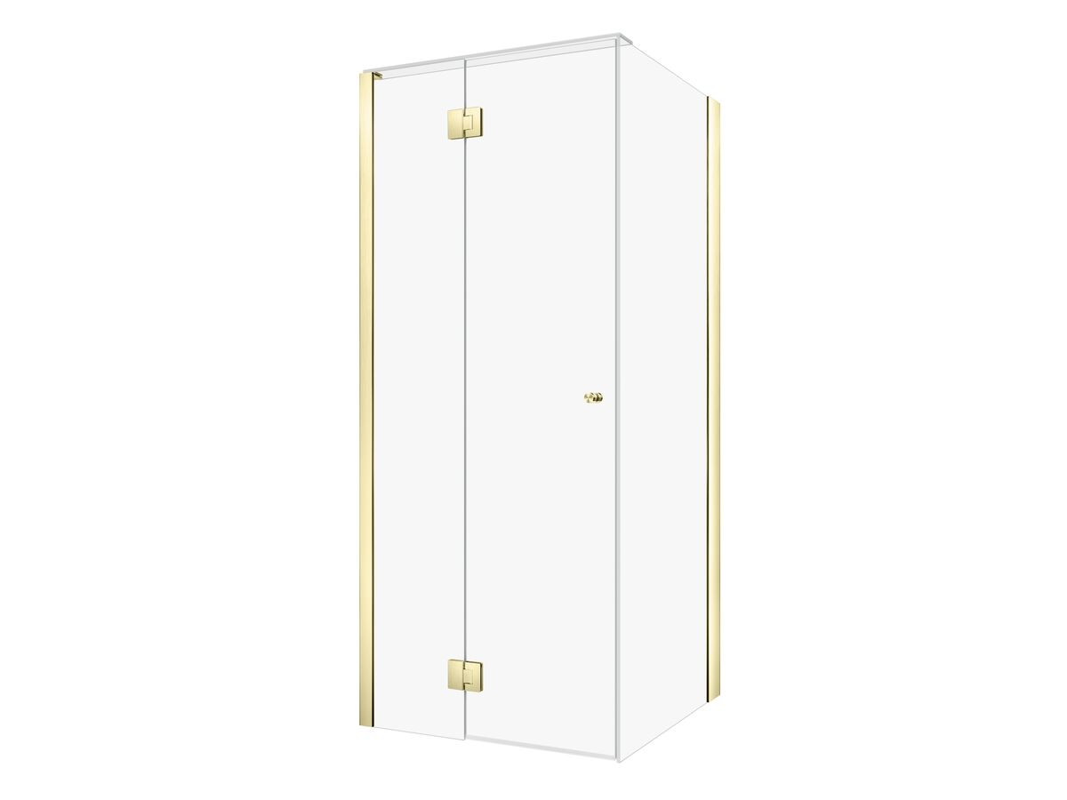 reece Kado Lux Frameless Enclosure with Wall Channel 900 x 900mm Brushed Brass